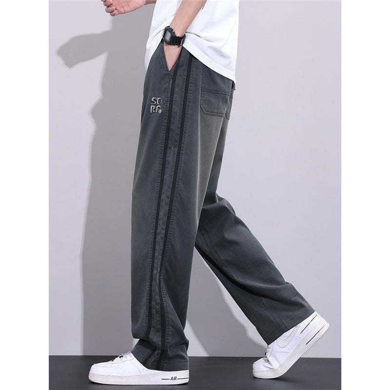 American Tencel Casual Pants Men'S Summer Loose Straight Dirty Jeans New Ice Silk Ice Oxygen Sports Pants - Image 4
